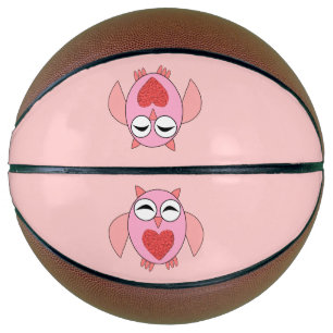 Roze Love Heart Owl Basketballen