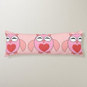 Roze Love Heart Owl Body Pillow Lichaamskussen
