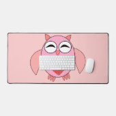 Roze Love Heart Owl Bureaumat (Keyboard & Muis)