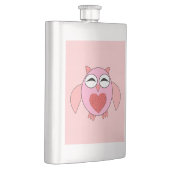 Roze Love Heart Owl Flasks Heupfles (Rechts)