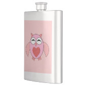 Roze Love Heart Owl Flasks Heupfles (Links)