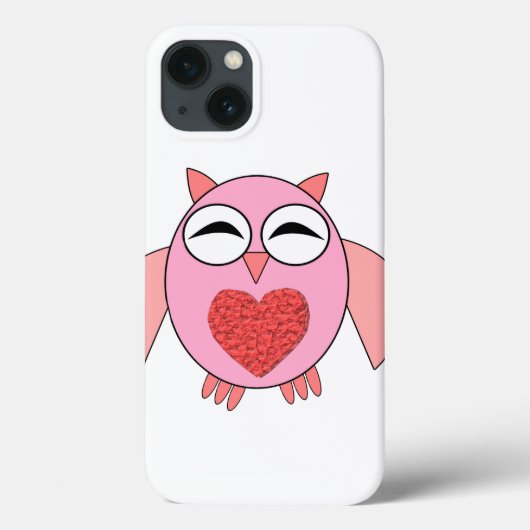 Roze Love Heart Owl iPad Case (Achterkant)