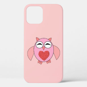 Roze Love Heart Owl iPhone Case