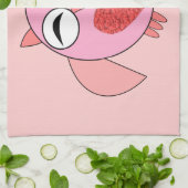Roze Love Heart Owl Kitchen Towel Theedoek (Gevouwen)