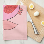Roze Love Heart Owl Kitchen Towel Theedoek (Quarter Fold)