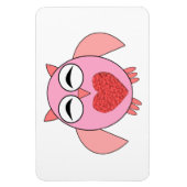 Roze Love Heart Owl Magnet Magneet (Verticaal)