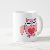 Roze Love Heart Owl Mok (Voorkant rechts)