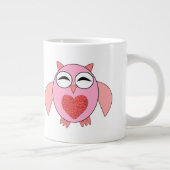 Roze Love Heart Owl Mok (Rechts)