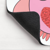 Roze Love Heart Owl Mousepad Muismat (Hoek)