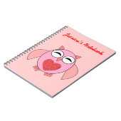 Roze Love Heart Owl Notitieboek (Linkerzijde)