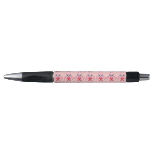 Roze Love Heart Owl Pens Pen (Voorkant)