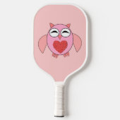 Roze Love Heart Owl Pickleball Paddle (Achterkant)