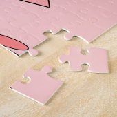 Roze Love Heart Owl Puzzle Legpuzzel (Zijkant)