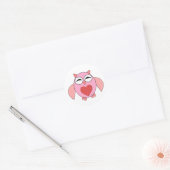 Roze Love Heart Owl Stickers (Envelop)
