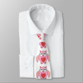Roze Love Heart Owl Stropdas (Gebonden)