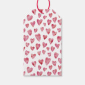 Roze Love Heart patroon Cadeaulabel (Voorkant)