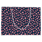 Roze Love Heart patroon Groot Cadeauzakje (Achterkant)