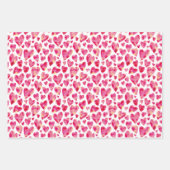 Roze Love Heart patroon Inpakpapier Vel (Voorkant 2)