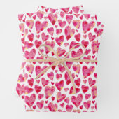 Roze Love Heart patroon Inpakpapier Vel (In situ)