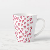 Roze Love Heart patroon Latte Mok (Rechts)