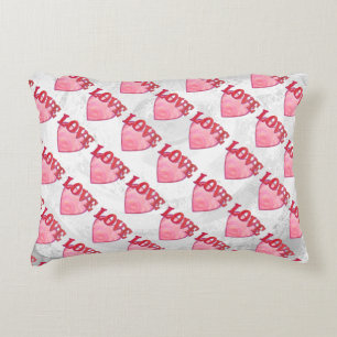 Roze Love Heart Pattern Accent Kussen
