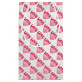 Roze Love Heart Pattern Klein Cadeauzakje (Achterkant)
