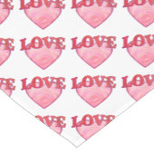 Roze Love Heart Pattern Korte Tafelloper (Hoek)