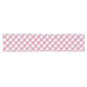 Roze Love Heart Pattern Korte Tafelloper (Horizontaal)