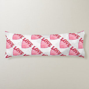 Roze Love Heart Pattern Lichaamskussen
