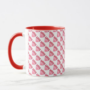 Roze Love Heart Pattern Mok