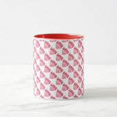 Roze Love Heart Pattern Mok (Midden)
