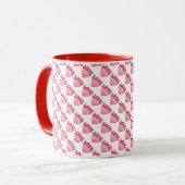 Roze Love Heart Pattern Mok (Voorkant links)