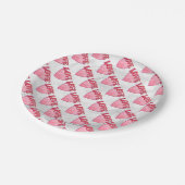 Roze Love Heart Pattern Papieren Bordje (Gekanteld)
