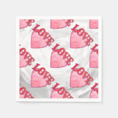 Roze Love Heart Pattern Servetten (Voorkant)