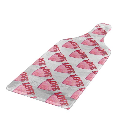 Roze Love Heart Pattern Snijplank (Hoek)