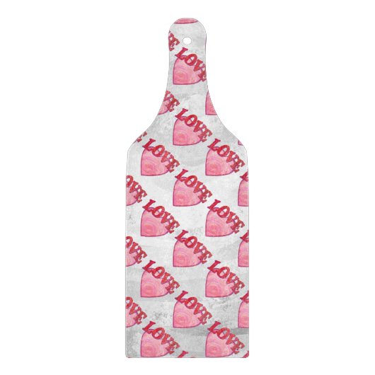 Roze Love Heart Pattern Snijplank (Voorkant)