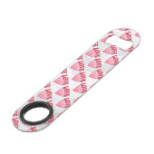 Roze Love Heart Pattern Speed Flessenopener (Voorkant Gekanteld)