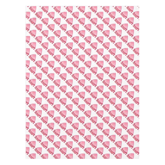 Roze Love Heart Pattern Tafelkleed (Voorkant)