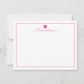 Roze Love Heart Persoonlijke Note Card Notitiekaartje (Voorkant)