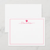 Roze Love Heart Persoonlijke Note Card Notitiekaartje (Voorkant / Achterkant)