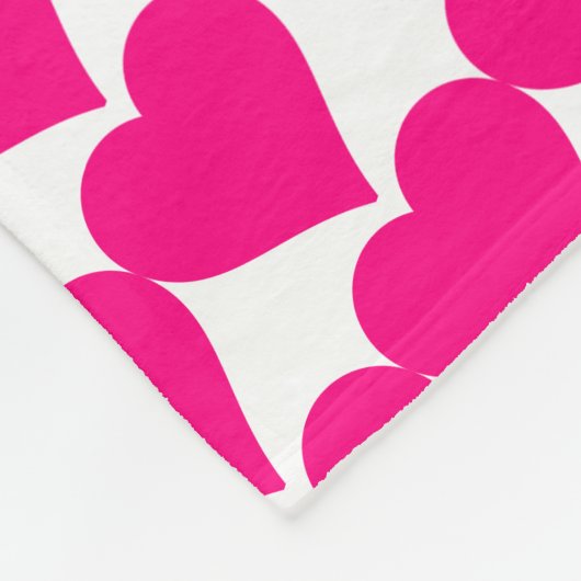 Roze Love Heart Shape Fleece Deken (Hoek)