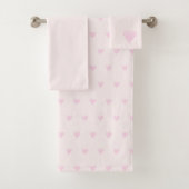 Roze Love Hearts Pattern Bad Handdoek (Insitu)