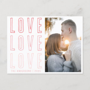 Roze Love Love Valentijns Family Foto Feestdagenkaart