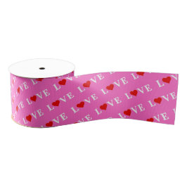 Roze LOVE Moderne afbeelding Grosgrain Lint