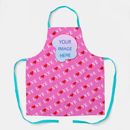 Roze LOVE Moderne afbeelding Schort (Voorkant)