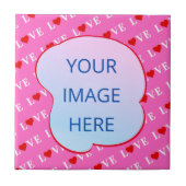 Roze LOVE Moderne afbeelding Tegeltje (Voorkant)