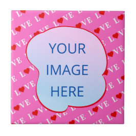 Roze LOVE Moderne afbeelding Tegeltje