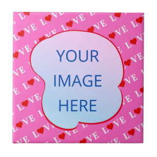 Roze LOVE Moderne afbeelding Tegeltje