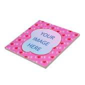 Roze LOVE Moderne afbeelding Tegeltje (Zijkant)