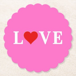 Roze LOVE Romantic Elegant Kartonnen Onderzetters
